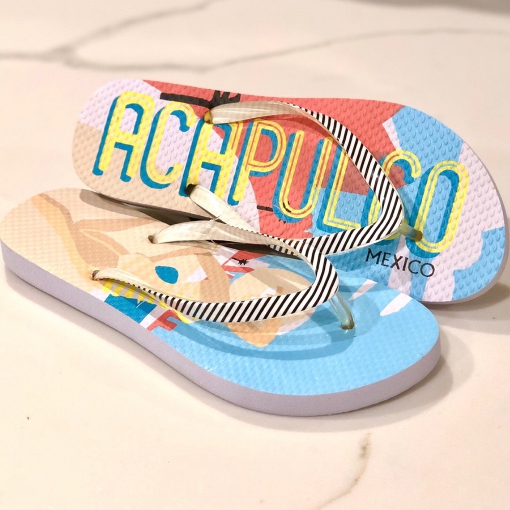 ONLY 2 LEFT! ❤️ NEW Flip Flop Size 7 Acapulco or Llama - Picture 2 of 5